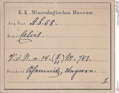 Etiketten zu Calcit (NHMW-MIN-Ab58)